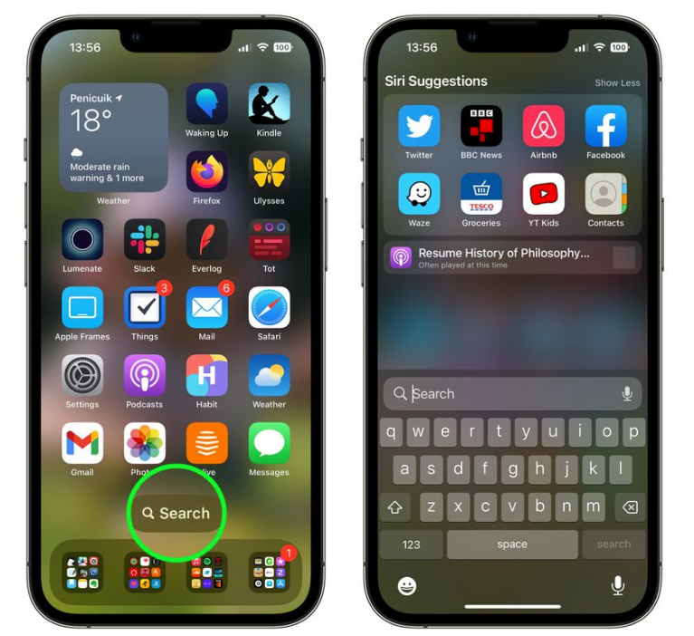 南江苹果手机维修分享升级到 iOS 16 后，如何删除主屏幕上的搜索按钮 